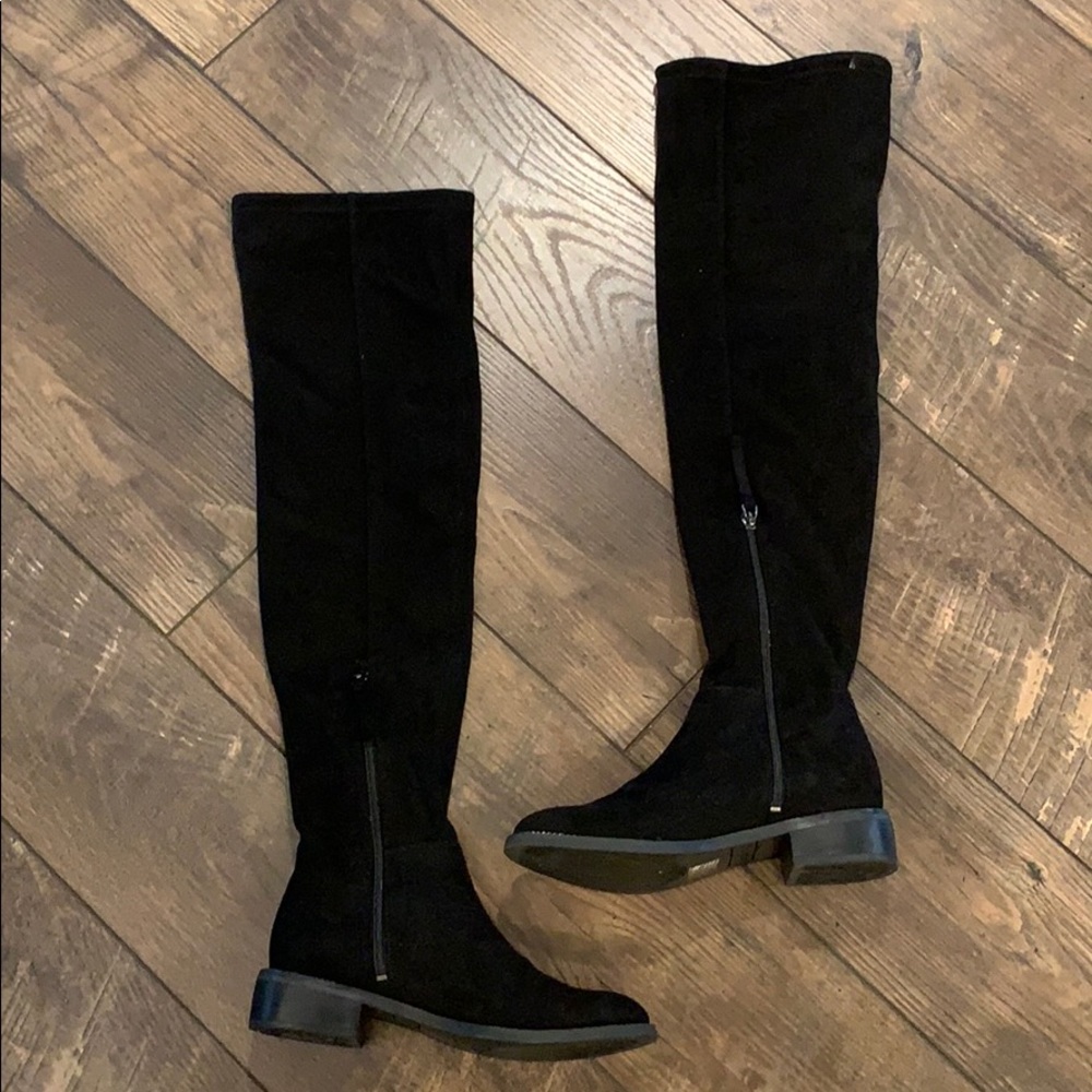Franco Sarto Over the Knee Black Suede Boots - Picture 3 of 6